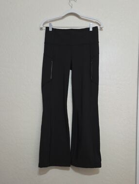 Athleta Black Boot-Cut Active Pants with Zip Pockets